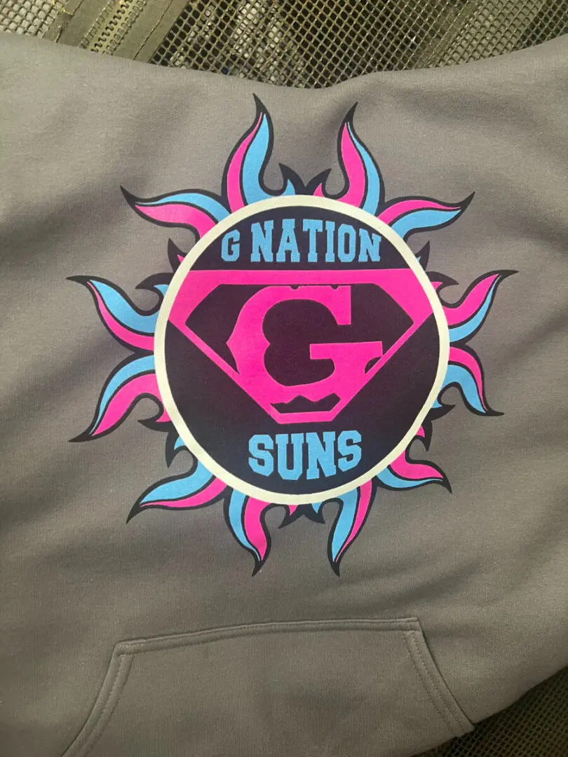 A close up of the g nation suns logo